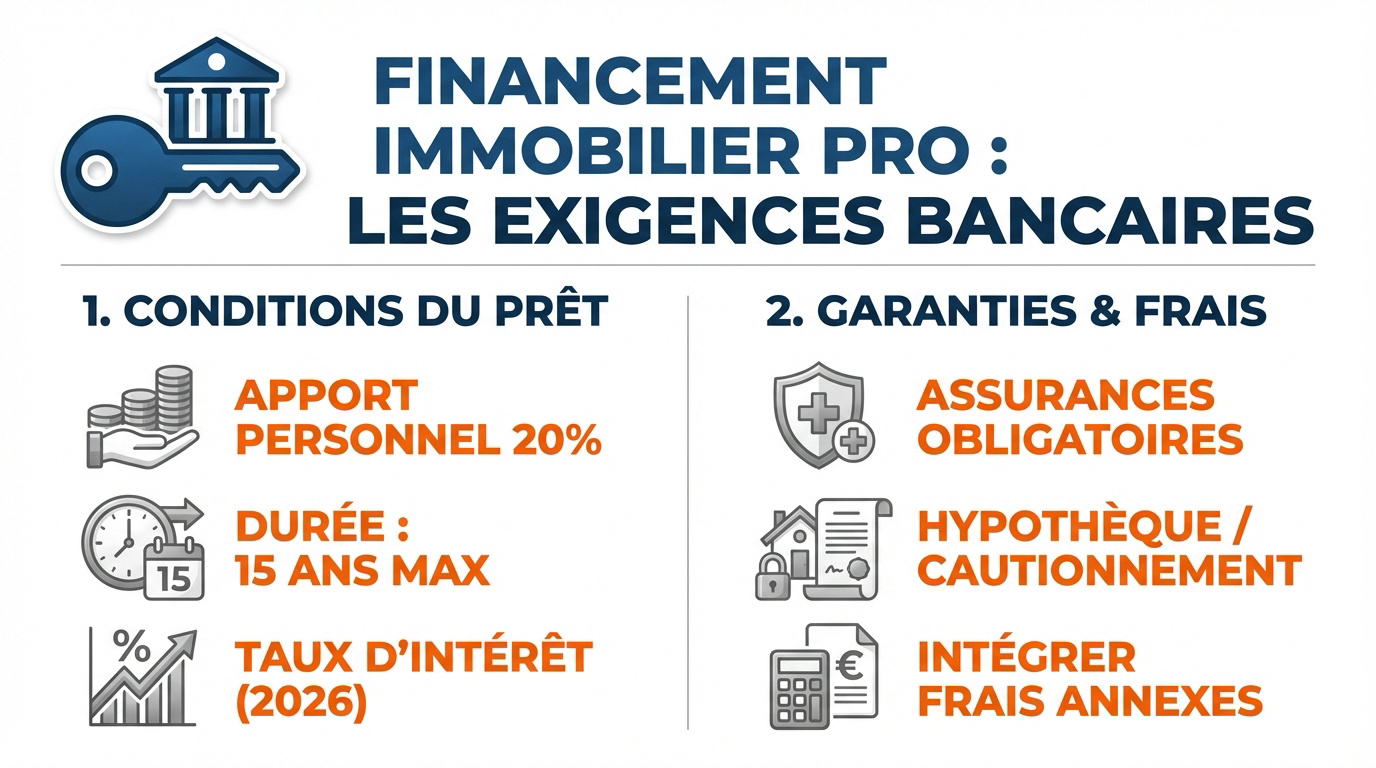 Exigences bancaires pour un prêt immobilier professionnel