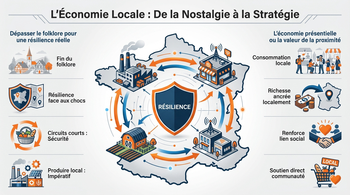 Représentation moderne de la résilience économique territoriale