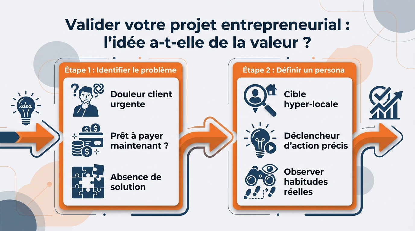 Illustration sur comment valider la valeur d'une idée de projet entrepreneurial